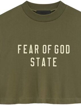 Fear of God Olive Logo Short Sleeve Tee